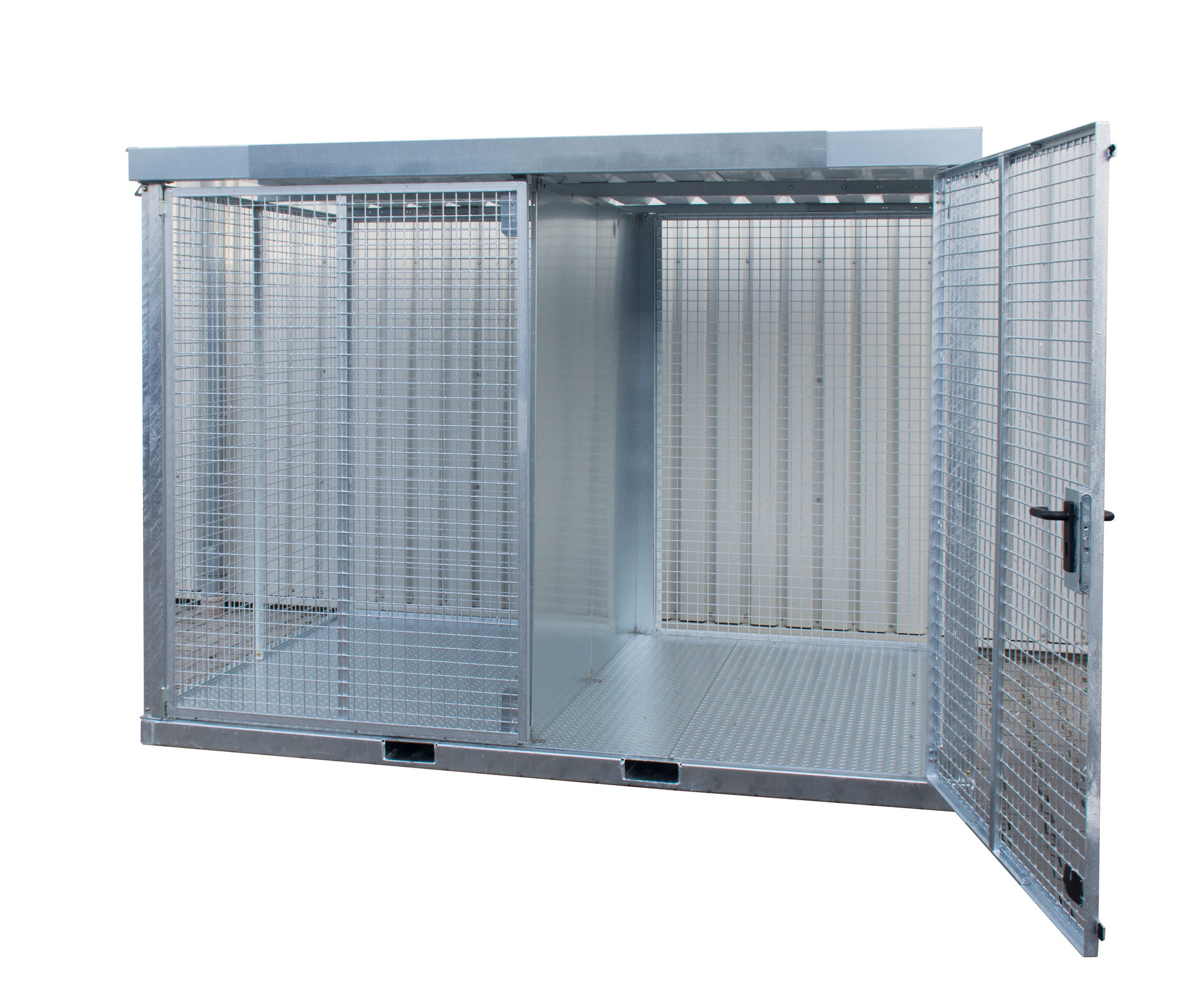 Gasflaschen-Container Typ GFC-E/T feuerverzinkt mit Zubehör